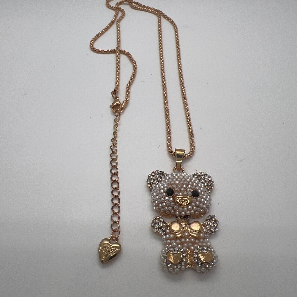 Panda bear necklace Betsey Johnson heart